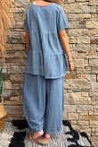 Lina Linen Blend Smock Over Shirt Washed Navy